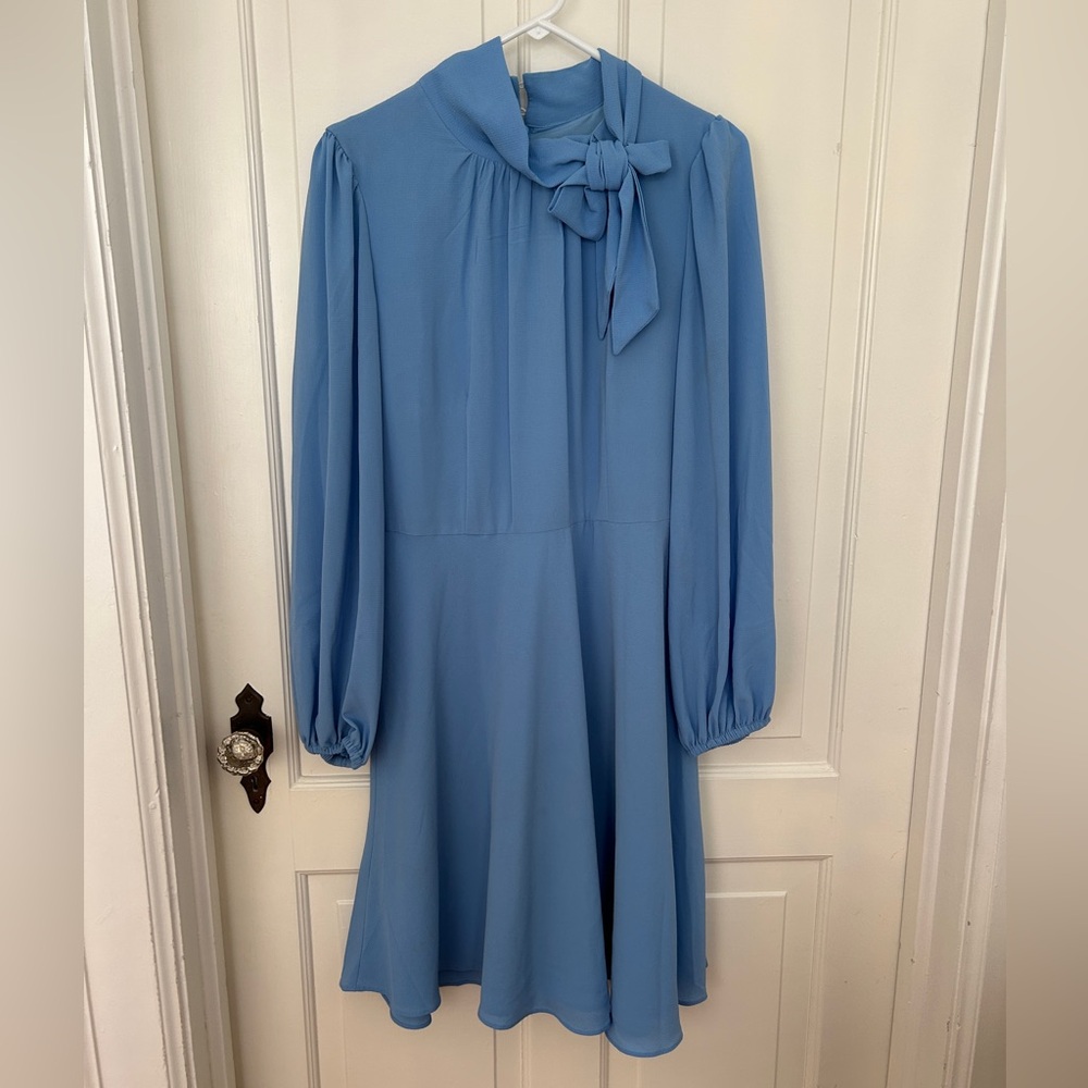 Maggy London Elegant Blue Long Sleeve Dress